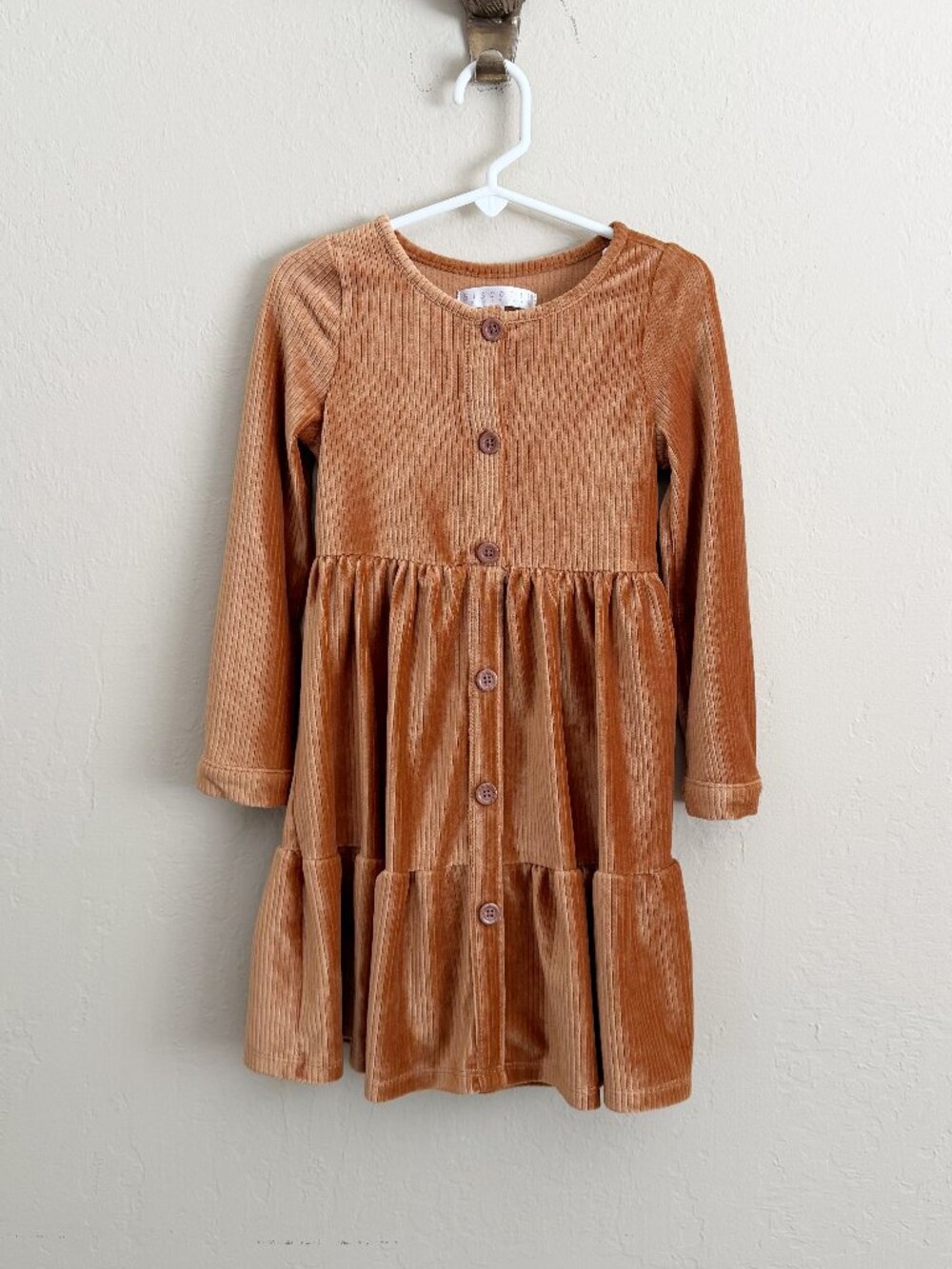 Biscotti Ribbed Velour Tiered Dress • 4T